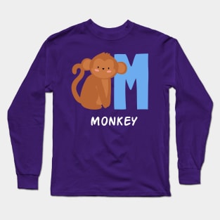 Monkey funny Alphabet Long Sleeve T-Shirt